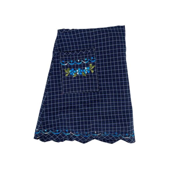 Blue Mexican Embroidered Apron – Essential Cotton Blend Kitchen Apron - Picture 8 of 8